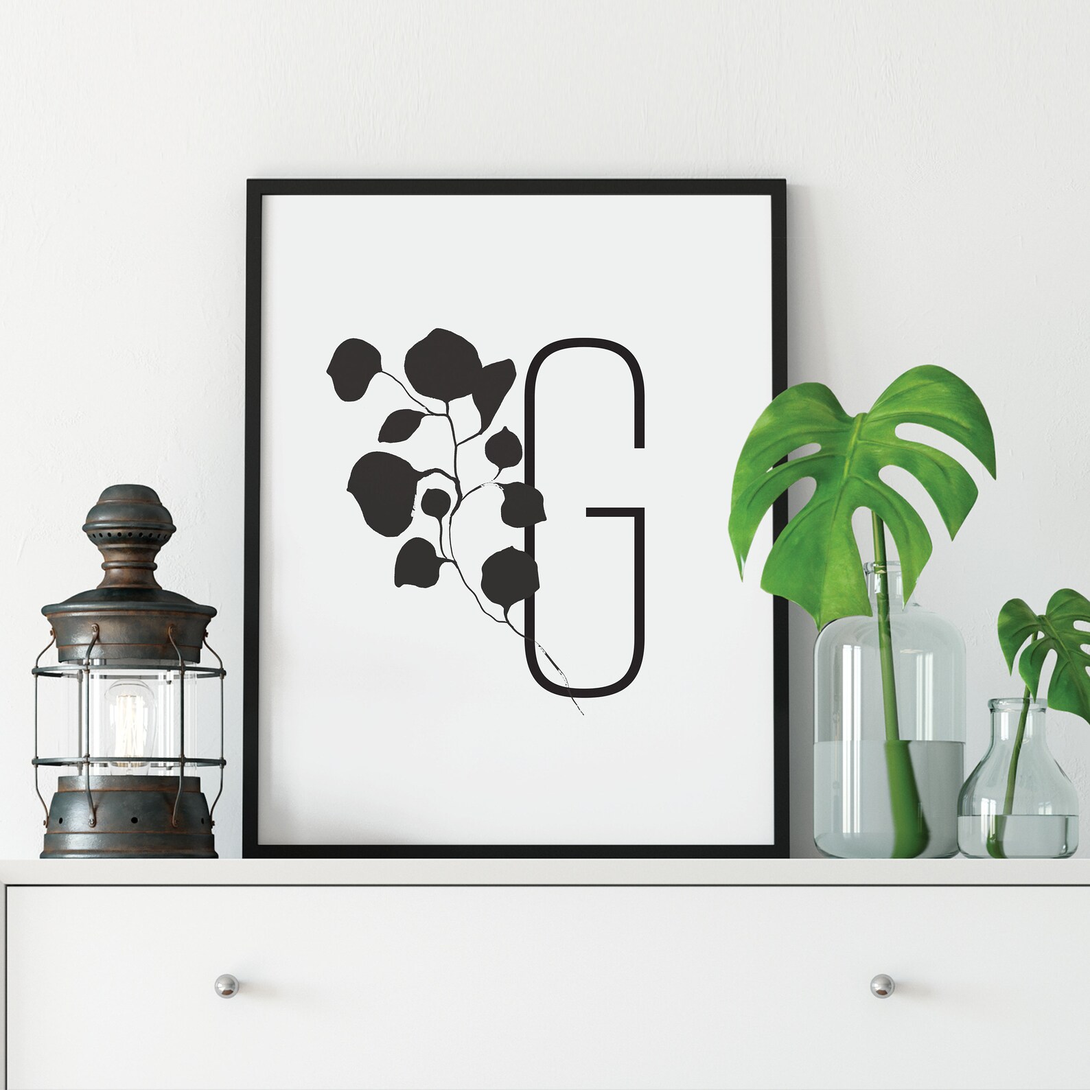 Letter G Poster Unframed Letter G Wall Decor Boho Letter Etsy