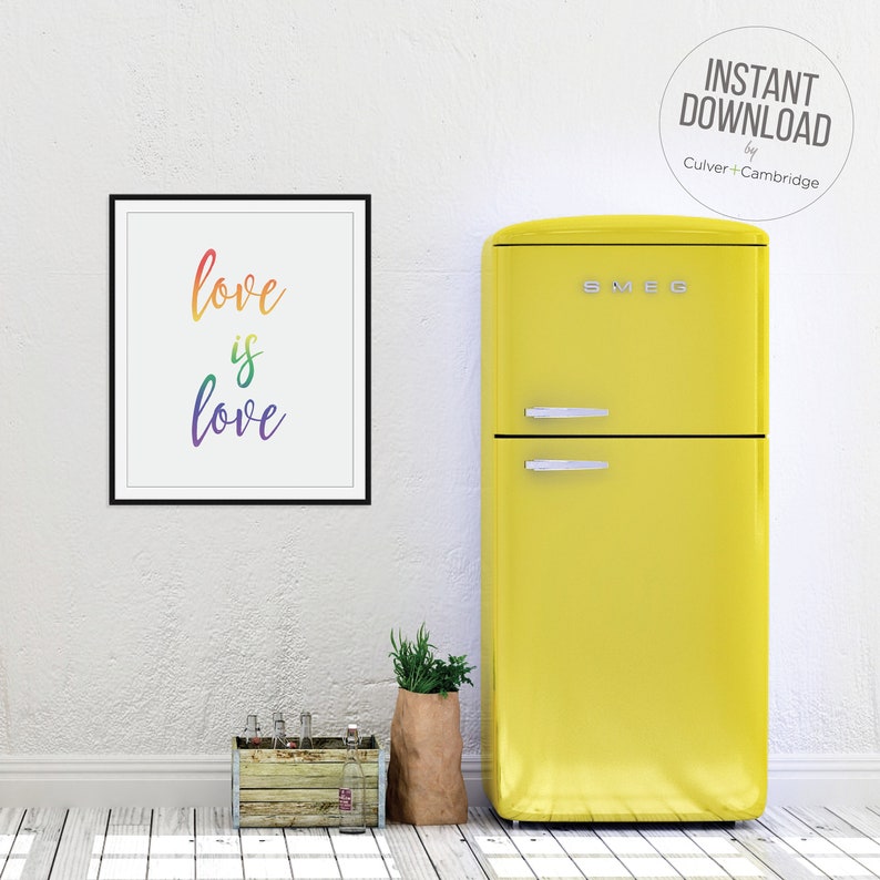 Love is Love Wall Art PRINTABLE Digital Download Gay Art Etsy