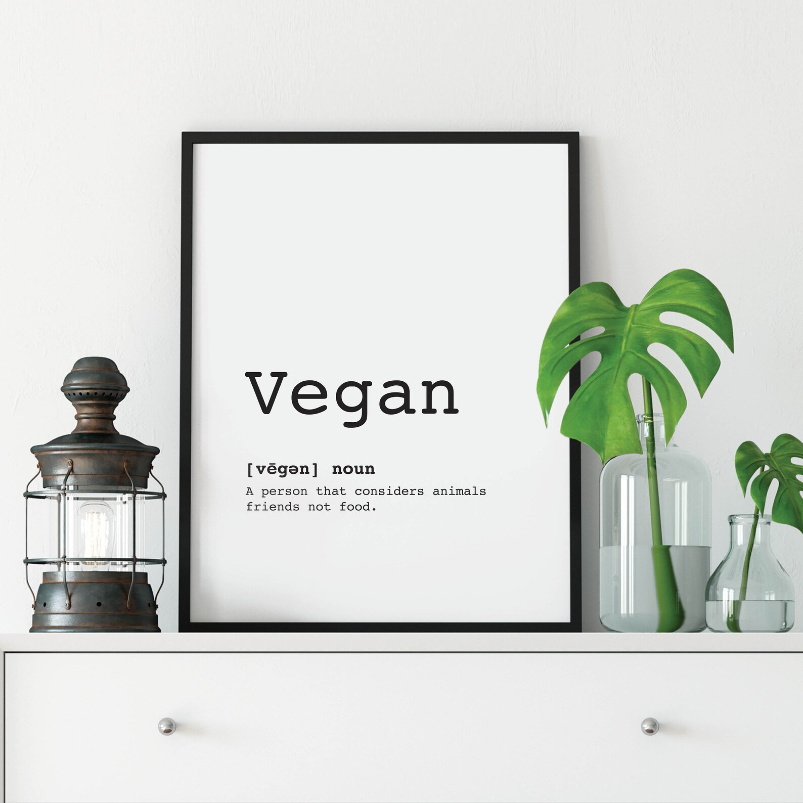 Vegan Definition Print Vegan Poster Vegan Wall Decor Etsy