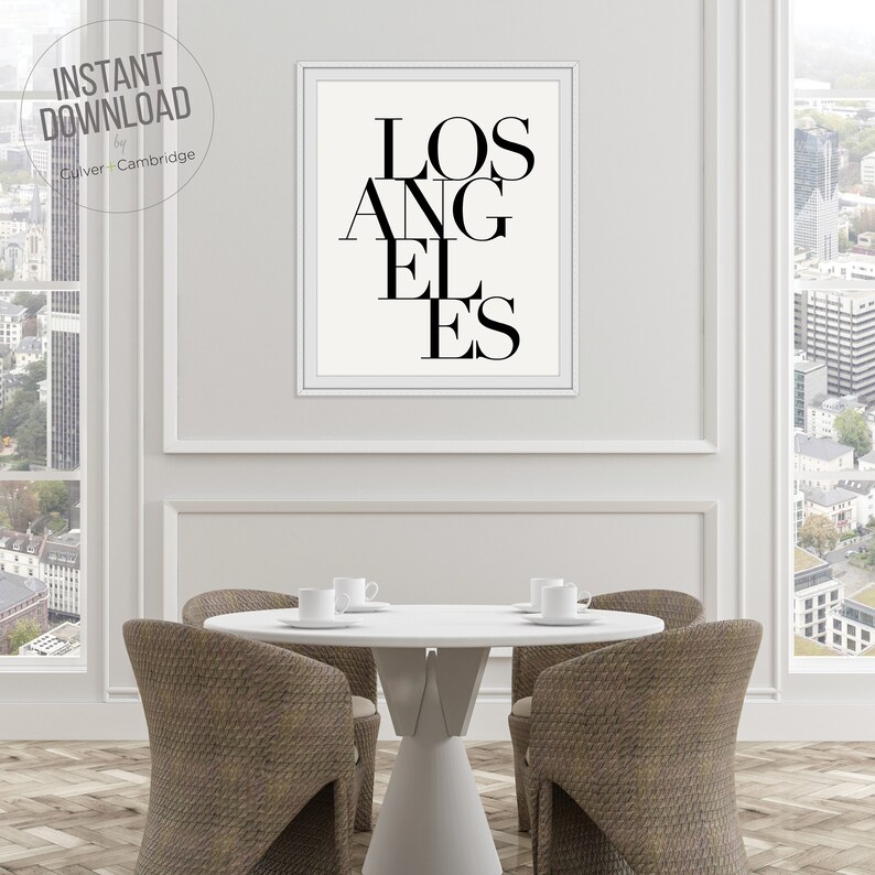 Los Angeles Print Los Angeles Poster California Wall Decor | Etsy