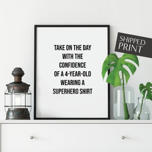 Superhero Poster,  Inspirational Wall Art, Motivational Wall Decor, Black and White, College Dorm Decor, Super Hero Print