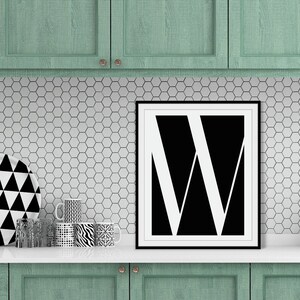 Letter W Wall Art, PRINTABLE Digital Download, Letter W Print ...