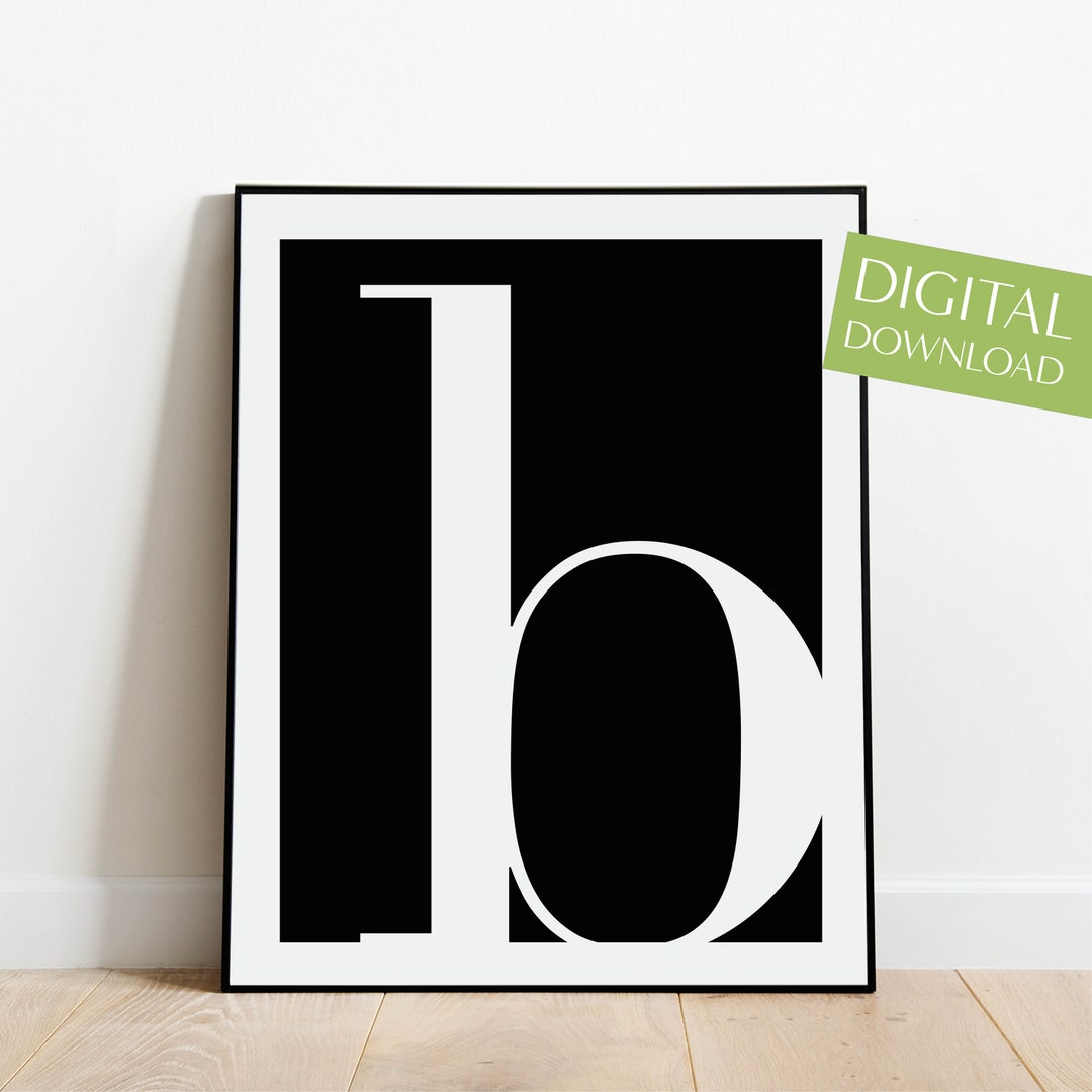 Letter B Wall Art PRINTABLE Letter B Print Minimalist Etsy