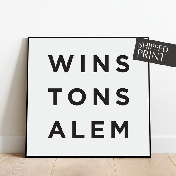 Winston Salem Print,  Winston-Salem North Carolina Wall Art, Winston Salem NC Poster, Research Triangle, Minimalist City Wall Art