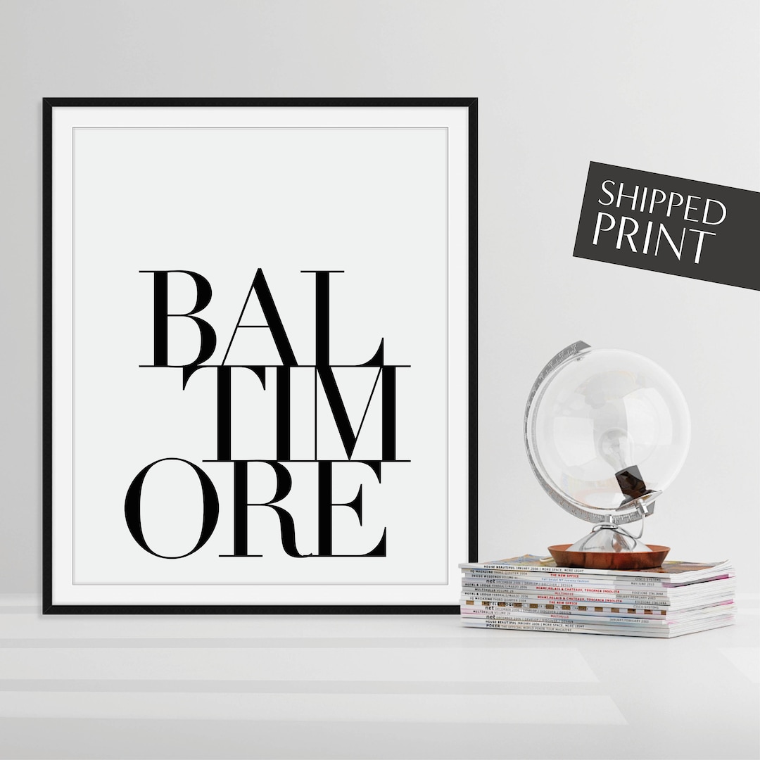 Baltimore Wall Art, Baltimore Print, Baltimore Maryland, Maryland Decor