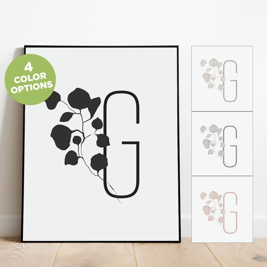 Letter G Poster, Unframed Letter G Wall Decor, Boho Letter Print