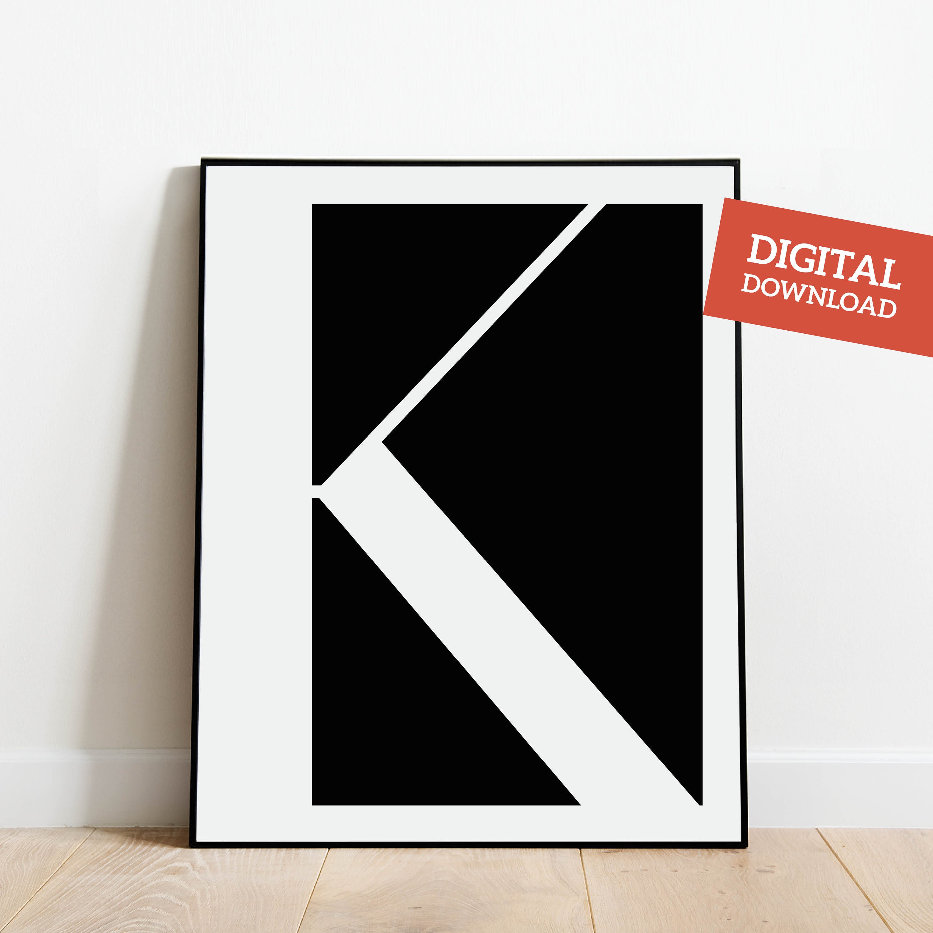 letter k wall art printable digital download letter k print etsy