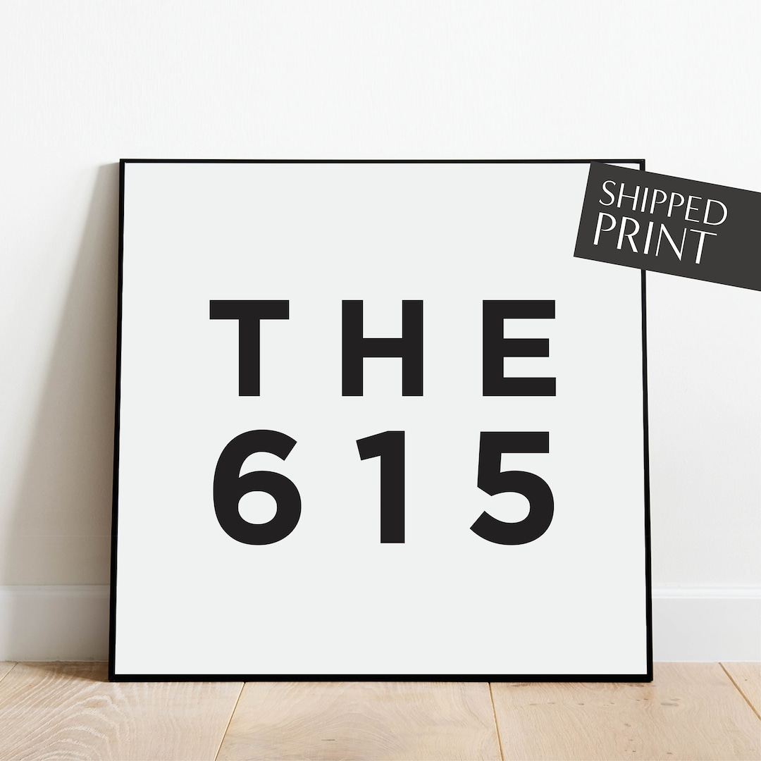 THE 615, Nashville Area Code Poster, Nashville Poster, Nashville Art