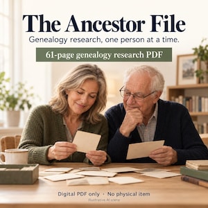 Genealogy Binder Printable, 61 Page Family Tree Research System with Pedigree and Fan Charts, Research Logs, DNA Tracker, Letter A4 PDF