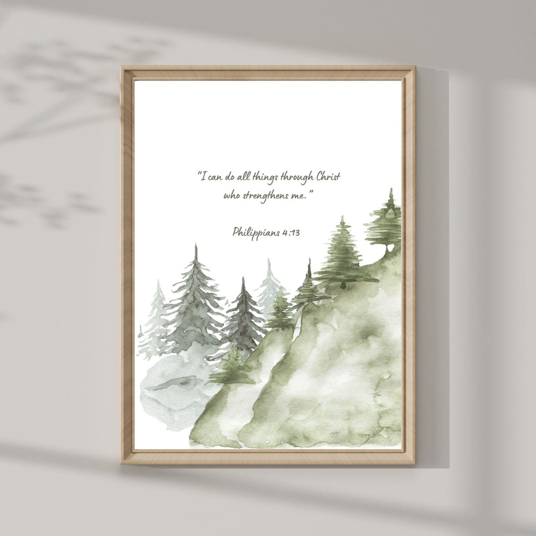Christian Wall Art Set of 3, Bible Verse Decor Prints, Religious Home ...