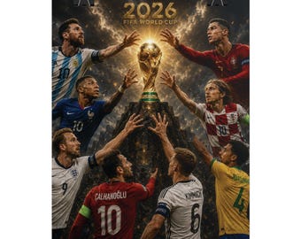 2026 FIFA World Cup Players Collage Poster | Rolled Poster