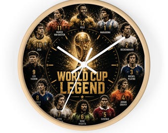 World Cup Legend Wall Clock | Soccer Football Tournament Memorabilia