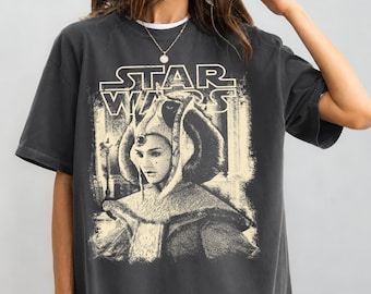 Vintage Padme Amidala Shirt, Retro Star Wars Graphic Tee, Queen Amidala Naboo Tshirt, Sci-Fi Movie Fan Gift, Galaxy's Edge Trip