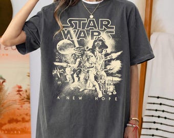 A New Hope Shirt, Vintage Star Wars T-Shirt, Luke Skywalker vs Princess Leia Tee, Retro Sci-Fi Movie Merch, Galaxy's Edge Trip