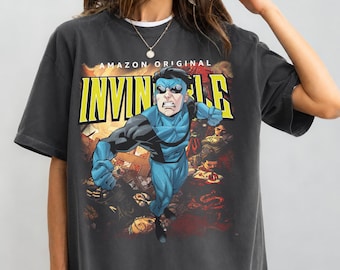 Invincible Mark Grayson T-Shirt, Vintage Comic Book Superhero Tee, Mineral Wash Oversized Shirt