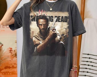 The Walking Dead Shirt, Rick Grimes T-Shirt, Vintage Horror TV Show Graphic Tee, Zombie Apocalypse Tee, TV Show Fan Gift