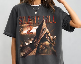 Vintage Silent Hill 2 Pyramid Head Graphic Tee, Retro Horror Gaming Shirt
