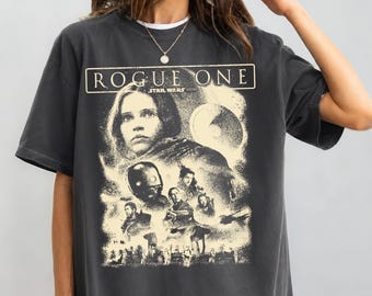 Vintage Rogue One Star Wars Shirt, Retro Jyn Erso Graphic Tee, Cassian Andor Tshirt, Galaxy's Edge Trip, Oversized Death Star Tee