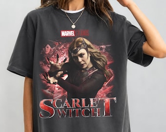 Vintage Scarlet Witch Shirt, Retro Wanda Maximoff Graphic Tee, Marvel Studios Avengers Tshirt, Doctor Strange Fan Gift, Oversized Comic Tee