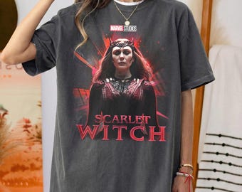 Vintage Scarlet Witch Shirt, Retro Wanda Maximoff Graphic Tee, Marvel Studios Avengers Tshirt, Doctor Strange Fan Gift, Oversized Comic Tee