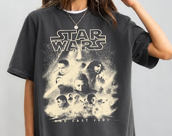 Vintage Star Wars The Last Jedi Shirt, Retro Rey Kylo Ren Graphic Tee, Luke Skywalker Tshirt, Sci-Fi Movie Fan Gift, Galaxy's Edge Trip