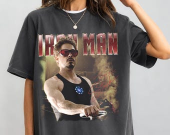 Vintage Iron Man Shirt, Robert Downey Jr Tee, Tony Stark T-shirt, Retro Marvel Comics Graphic Tee, Avengers Fan Gift, Stark Industries