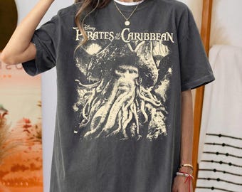 Vintage Davy Jones Shirt, Pirates of the Caribbean Tee, Disney Movie Graphic T-Shirt, Retro Flying Dutchman Merch, Unisex Pirate Clothing