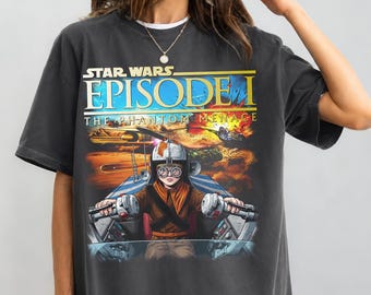 Vintage Star Wars Shirt, The Phantom Menace Tee, Retro Anakin Skywalker Graphic T-Shirt, Oversized Podracing Tshirt, Gift For Star Wars Fans