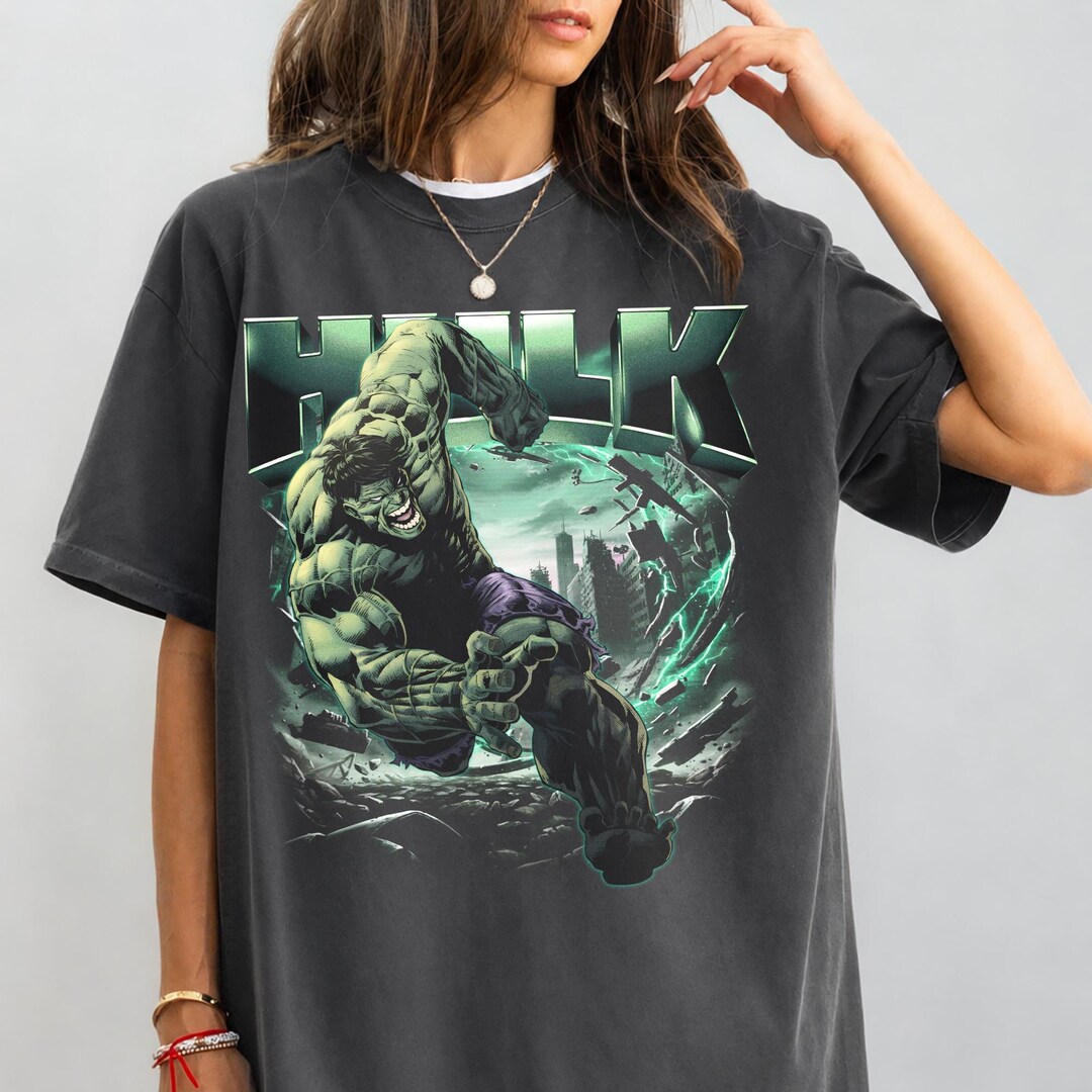 Vintage Hulk Shirt, Incredible Hulk Graphic Tee, Retro Marvel Superhero ...