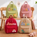 Personalized Kids Backpack with Name, Custom Corduroy Toddler Bag, Embroidered Preschool Daycare Backpack, Back to School Kindergarten Gift