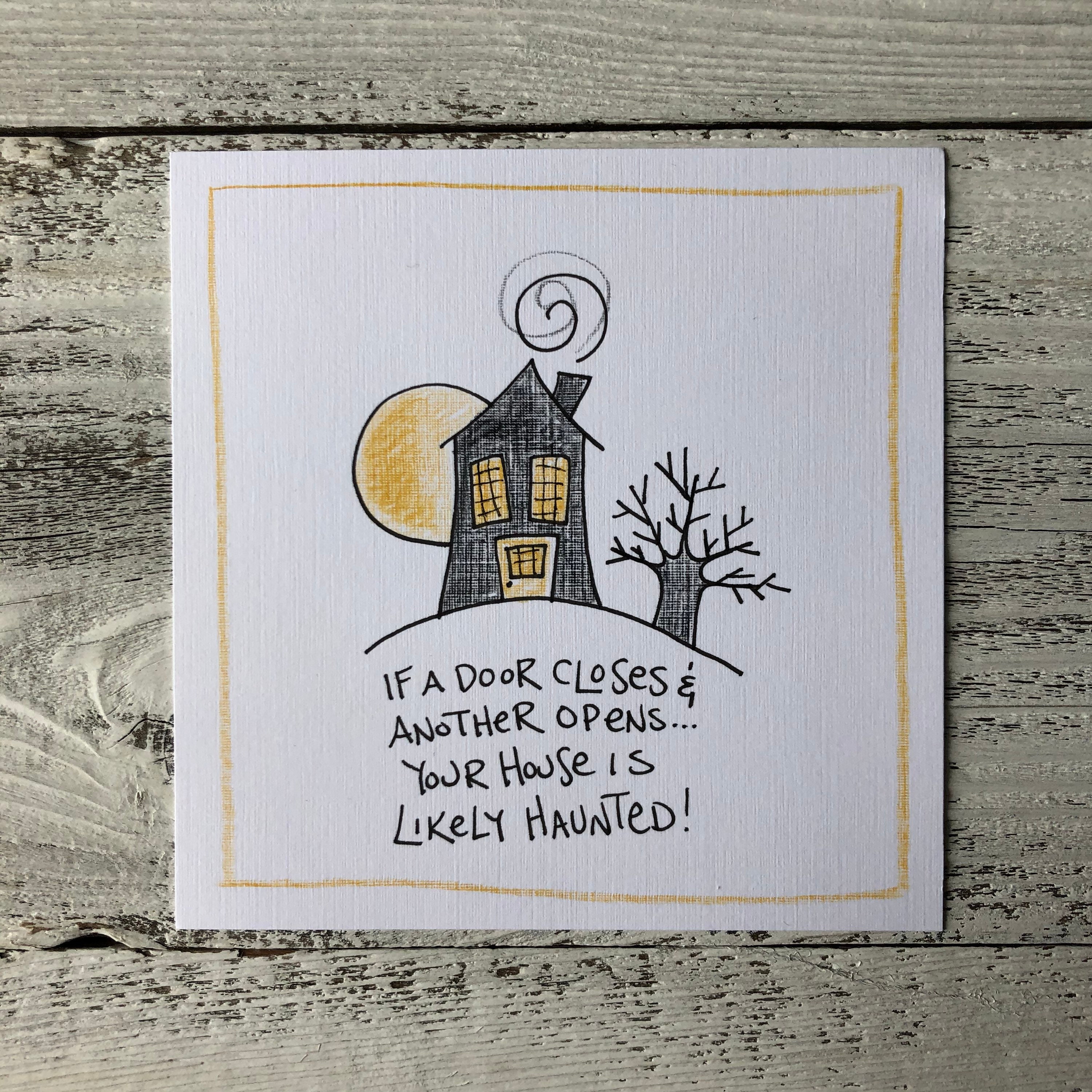Haunted House Greeting Card Etsy