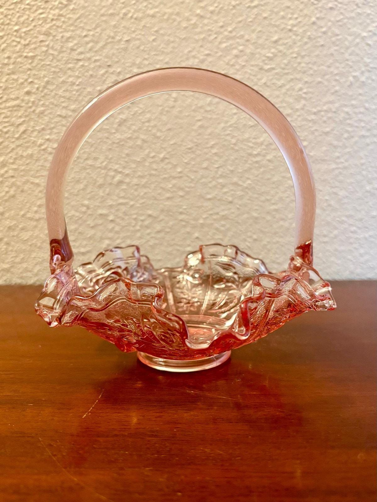 Pink Fenton Basket - Etsy