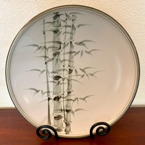 14" Charger with Bamboo Design by Lance Roberts, PNW Artist