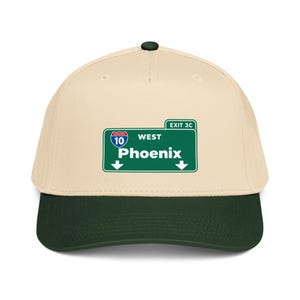 Phoenix Highway Sign Hat, I-10 West Structured Cap, Arizona Road Trip Present