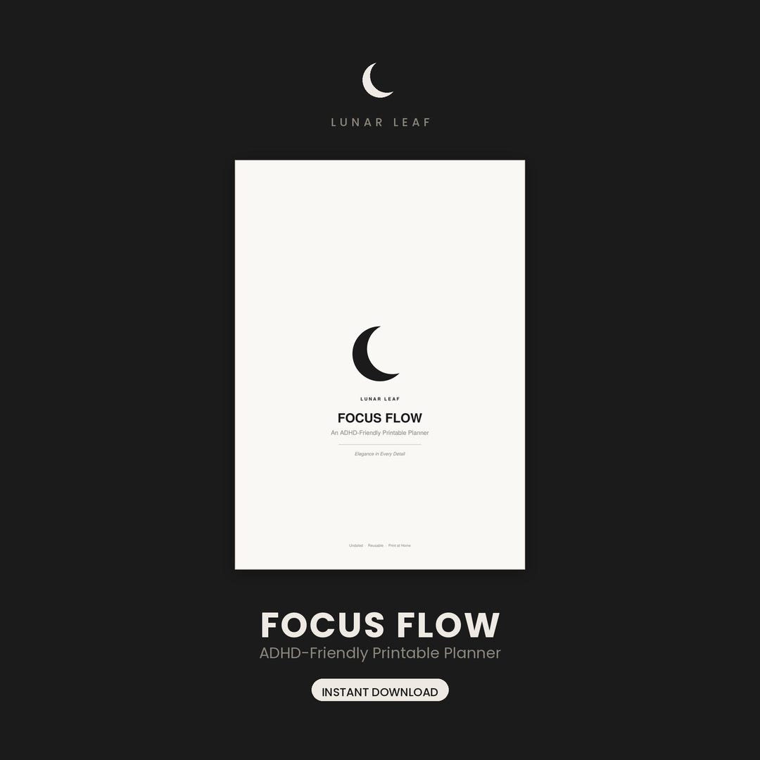ADHD Planner Printable | Focus Flow Digital Planner | Undated Daily ...