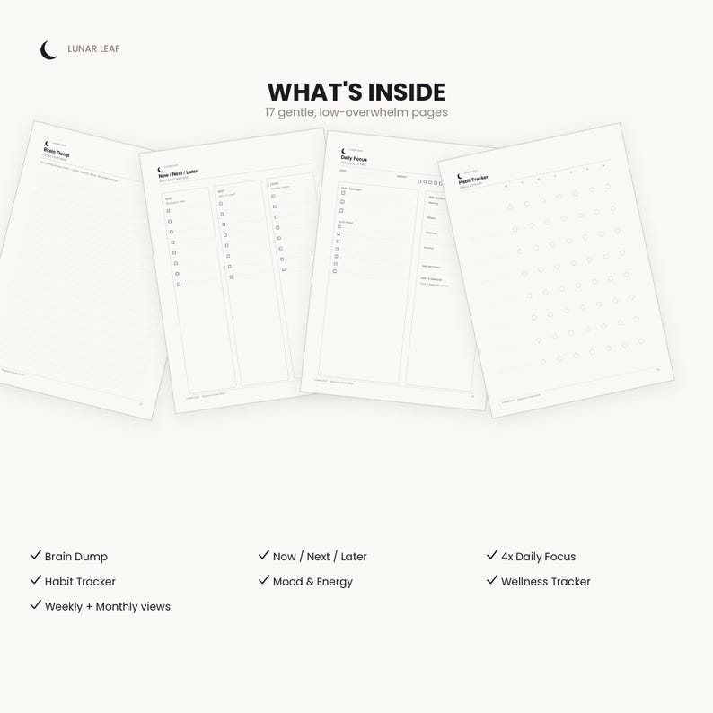 ADHD Planner Printable | Focus Flow Digital Planner | Undated Daily ...
