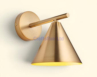 Moderne Messing Cone Wandleuchte - Mid-Century Industrielle handgefertigte Beleuchtung