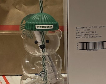 NEW Starbucks Bear ‘Bearista’ Glass Tumbler Cup Limited Edition Authentic 2026