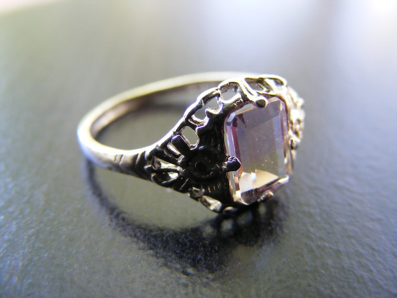 Sterling Silver Antique Filigree Ring With 1 carat Natural Ametrine Gemstone S254 Made To Order..