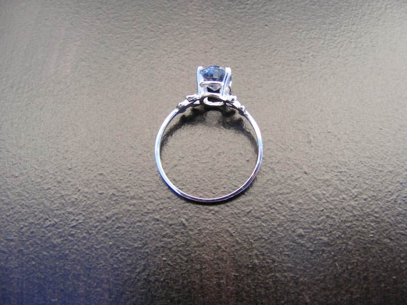 S37 Made to Order...Solid Sterling or Solid Gold Silver Scrollwork Ring With 2 Carat Natural Blue Topaz Gemstone