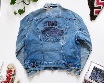 1960’a Wrangler Trucker Jacket w/ Ford Print Edition n Back