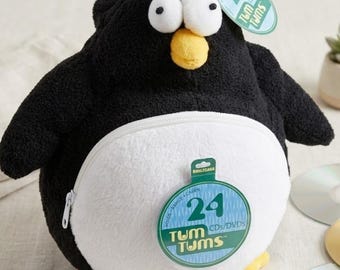Vintage Tum Tums Pinguin CD / DVD Tragetasche - Für 24 Discs - Seltene Neu mit Etikett