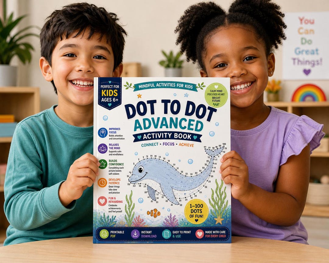 Dot to Dot Advanced Activity Book | 1-100 Dots, Autism Friendly ...