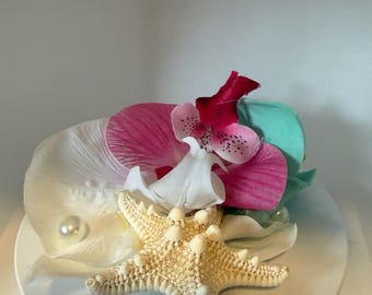 Starfish , Orchid, Calla Lilly & Pearl Boutonnière