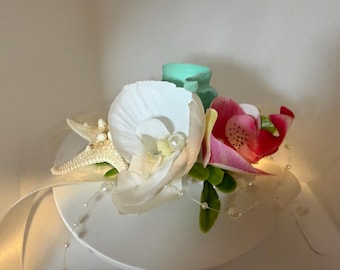 Starfish Pearl Corasage, Lilly, orchidee bruidsmeisjescorsage, moeder van bruid, moeder van bruidegom