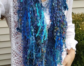 Boho,Scarf,Gift,60th Birthday,Mother in Law Gift,Gypsy,Bohemian,Gift for Women,Infinity Scarf,Shabby Chic,Godmother Gift,Gift for Her