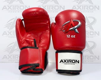 Synthetic Leather Boxing Gloves, Sparring Muay Thai MMA, Heavy Bag Training (10oz, 12oz, 14oz)