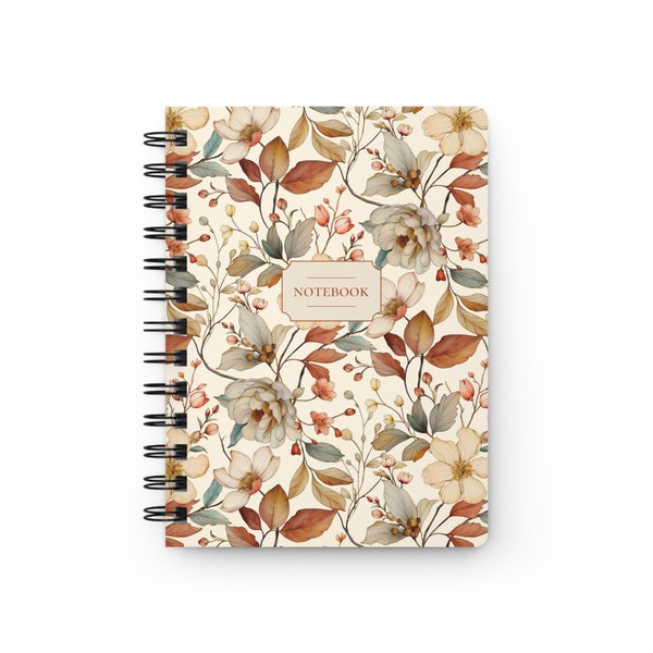 Hardcover-Notizbuch mit Spiralbindung – Woodland Vale – Creme