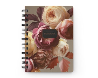 Hardcover Spiral Bound Notebook - Classic Elegance Floral