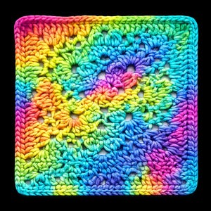 Beginner Crochet Tutorial Easy Instructions Pattern Gothic Granny Square Design Lacy Floral Motif Openwork Stitch Guide Red Yarn Example Afghan Block Pattern Blanket Making Project PDF Download Digital File Instant Access Written Directions